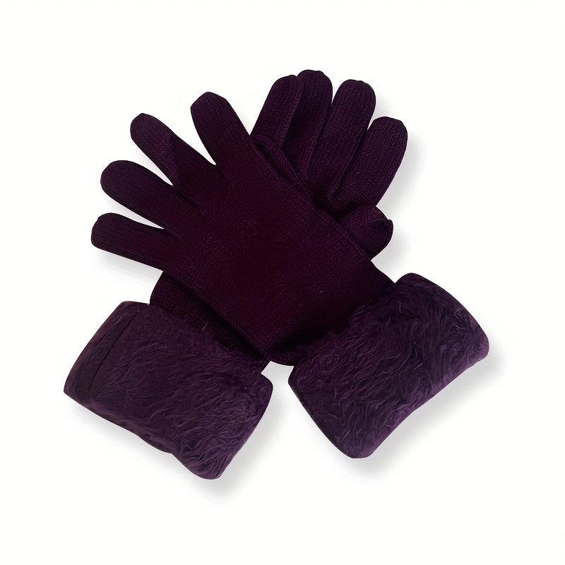Warm Winter Gloves Solid Thickened Gloves Casual Outdoor Gloves