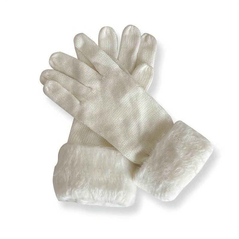Warm Winter Gloves Solid Thickened Gloves Casual Outdoor Gloves