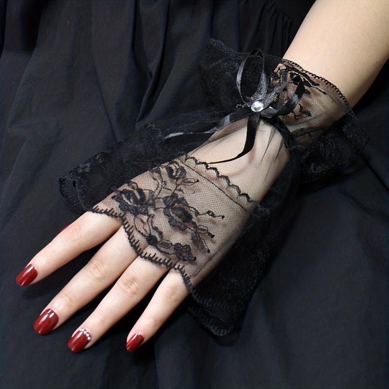 Sweet Lolita Lace Wrist Bow Gloves