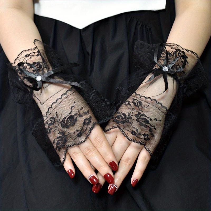 Sweet Lolita Lace Wrist Bow Gloves