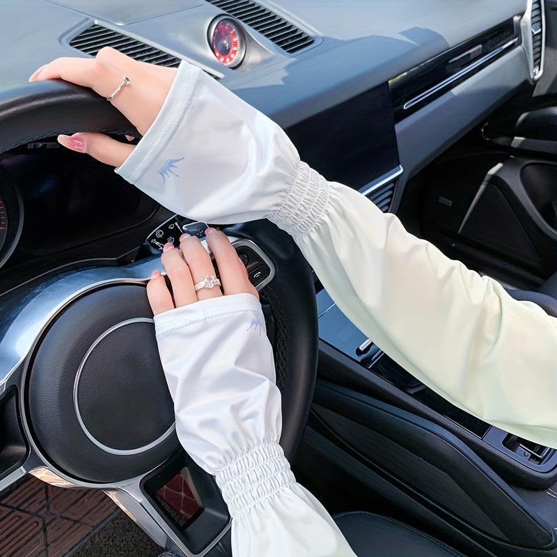 Women's Solid Loose Sleeves Sunproof Long Gloves UV Protection