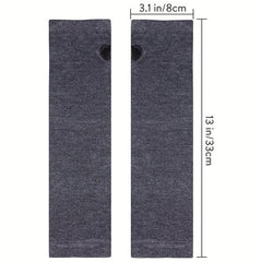 Striped Knitted Gloves Fingerless Arm Warm Long Sleeve With Thumb Hole for Women