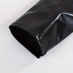 PU Leather Punk Long Gloves Gothic Bright Gloves Dance Gloves
