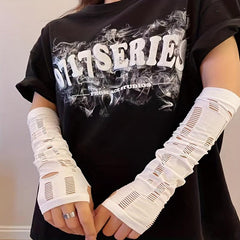 Arm Sleeve Elastic Fingerless Gloves With Thumb Hole for Outdoor