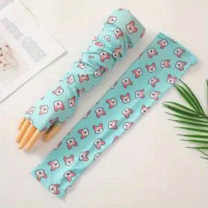 Cartoon Print Ice Sleeve Women's Sunscreen UV Protection Arm Gloves