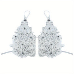Bride Wedding Dress Gloves Sequin Decoration Hanging Finger Wrist Gloves