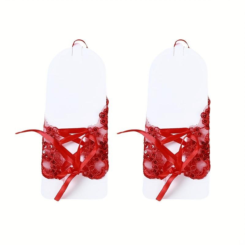 Bride Wedding Dress Gloves Sequin Decoration Hanging Finger Wrist Gloves