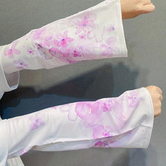 Cartoon Print Sunproof Ice Sleeves Fingerless Gloves Women