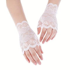 Fingerless Lace Gloves for Women, Breathable Driving Gloves