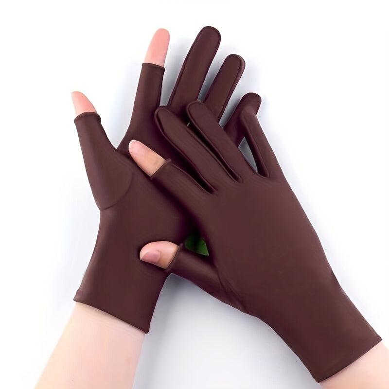 Sunproof Gloves Two-finger Short Gloves for Women