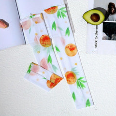 Extended Print Sleeves Sunproof Gloves Elastic Fingerless Long Gloves