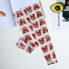 Extended Print Sleeves Sunproof Gloves Elastic Fingerless Long Gloves
