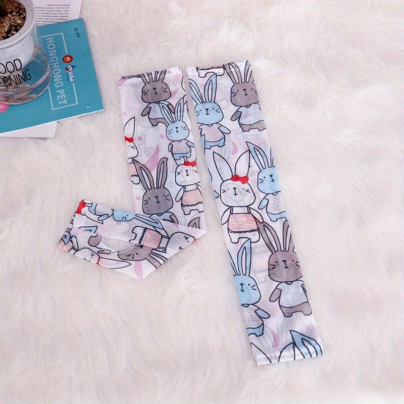 Extended Print Sleeves Sunproof Gloves Elastic Fingerless Long Gloves