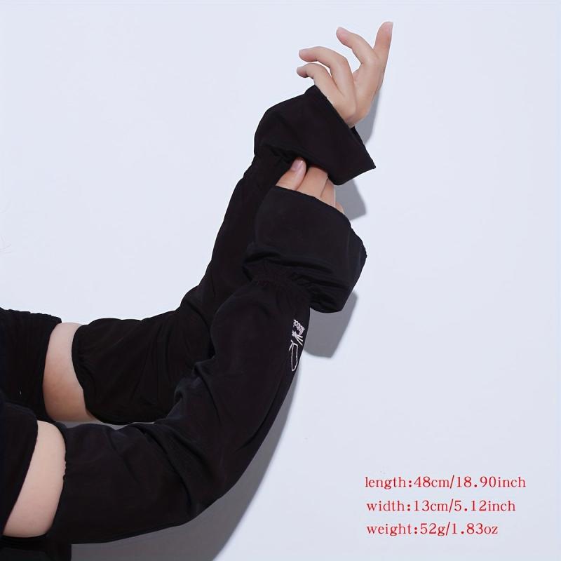 Rabbit Embroidery Gloves Cartoon Bunny Sunscreen Ice Gloves Women Sports