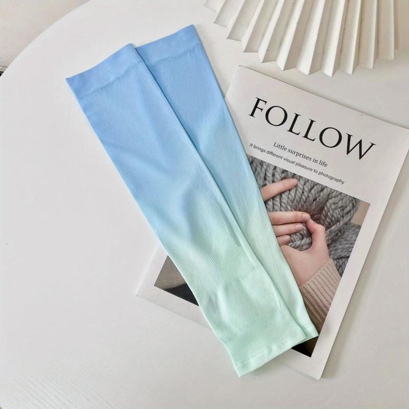 Candy Gradient Long Sleeve Women Casual Tie Dye UV Protection Ice Sleeves