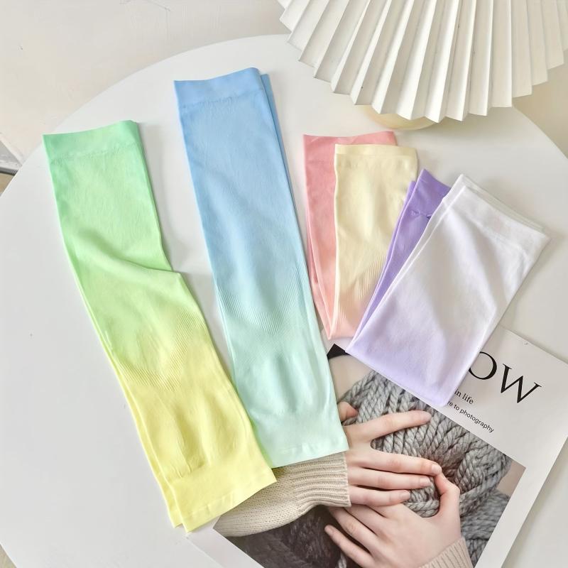 Candy Gradient Long Sleeve Women Casual Tie Dye UV Protection Ice Sleeves