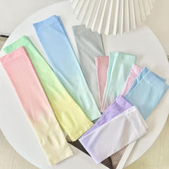 Candy Gradient Long Sleeve Women Casual Tie Dye UV Protection Ice Sleeves
