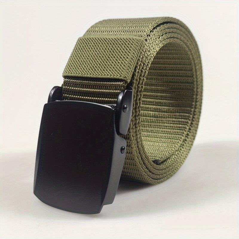 Men's Outdoor Canvas Belt with Zinc Alloy Automatic Buckle