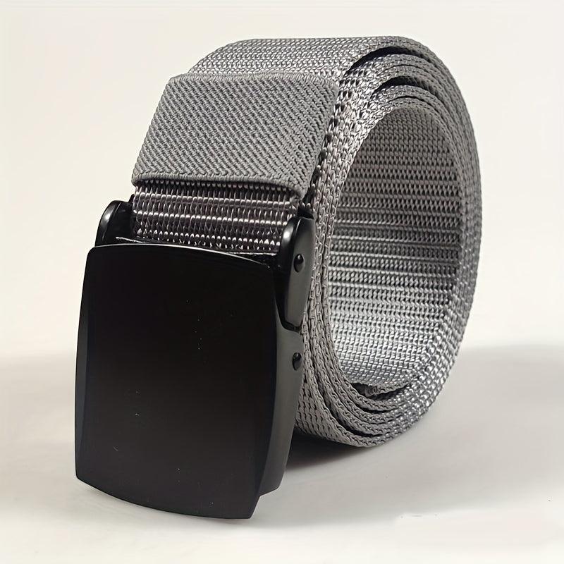 Men's Outdoor Canvas Belt with Zinc Alloy Automatic Buckle