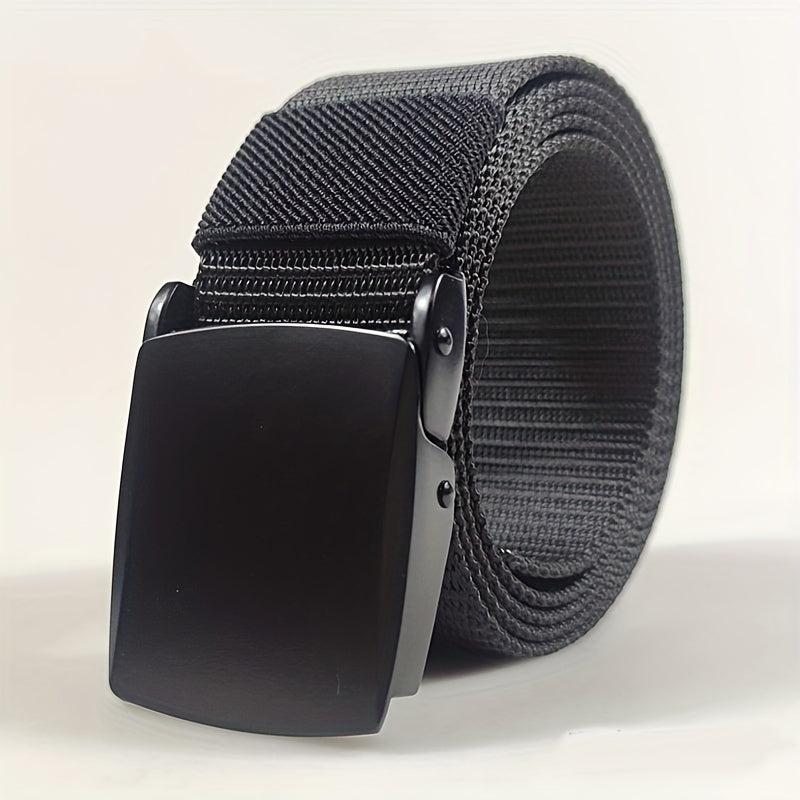Men's Outdoor Canvas Belt with Zinc Alloy Automatic Buckle