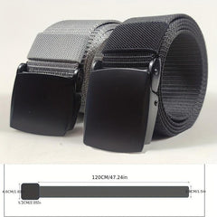 Men's Outdoor Canvas Belt with Zinc Alloy Automatic Buckle