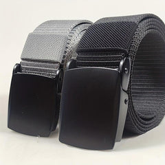 Men's Outdoor Canvas Belt with Zinc Alloy Automatic Buckle