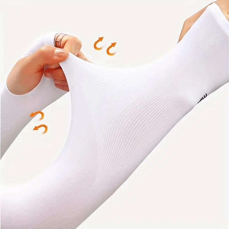 Elastic Extended Ice Sleeve UV Protection Gloves Solid Fingerless Gloves
