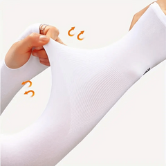 Elastic Extended Ice Sleeve UV Protection Gloves Solid Fingerless Gloves