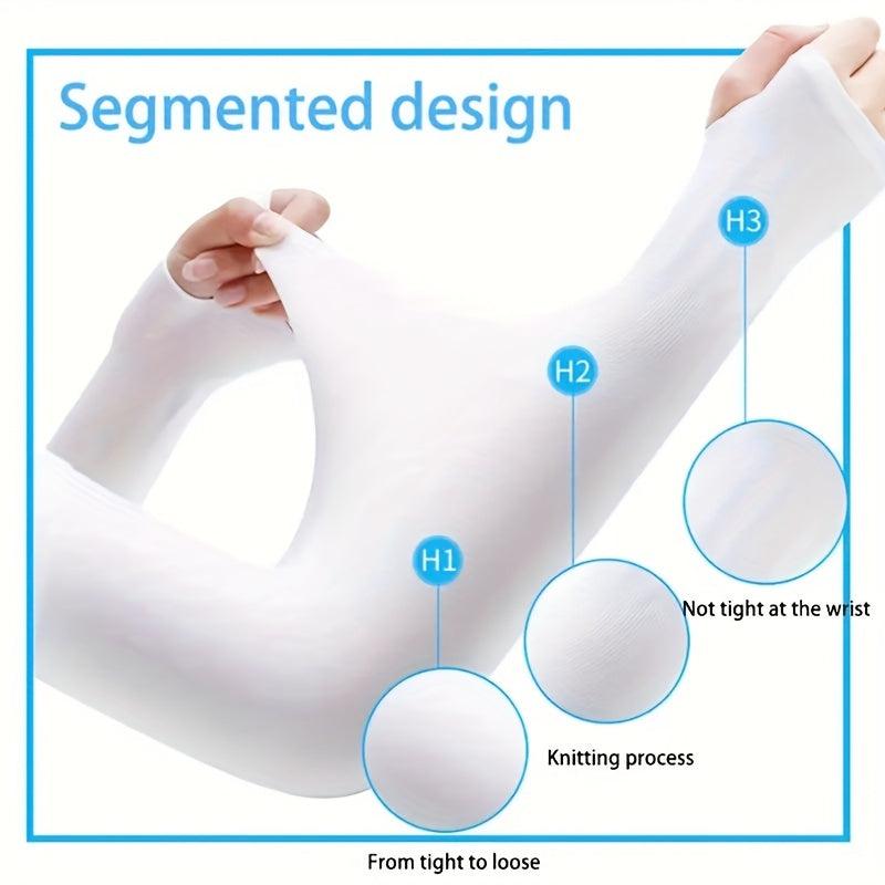 Elastic Extended Ice Sleeve UV Protection Gloves Solid Fingerless Gloves