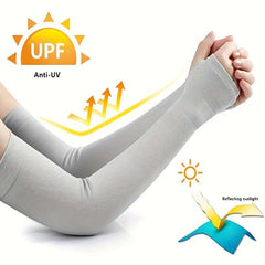 Elastic Extended Ice Sleeve UV Protection Gloves Solid Fingerless Gloves