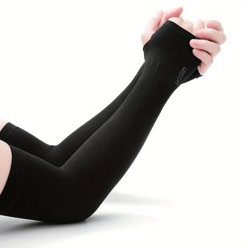 Elastic Extended Ice Sleeve UV Protection Gloves Solid Fingerless Gloves