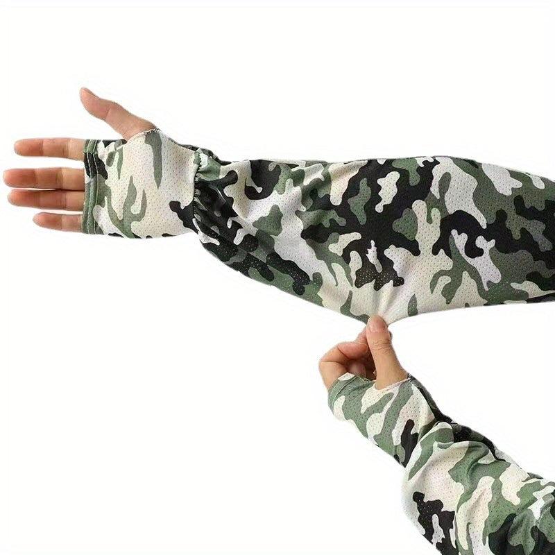 Camouflage Ice Silk Sleeves - Sunproof, Breathable, UV Protection