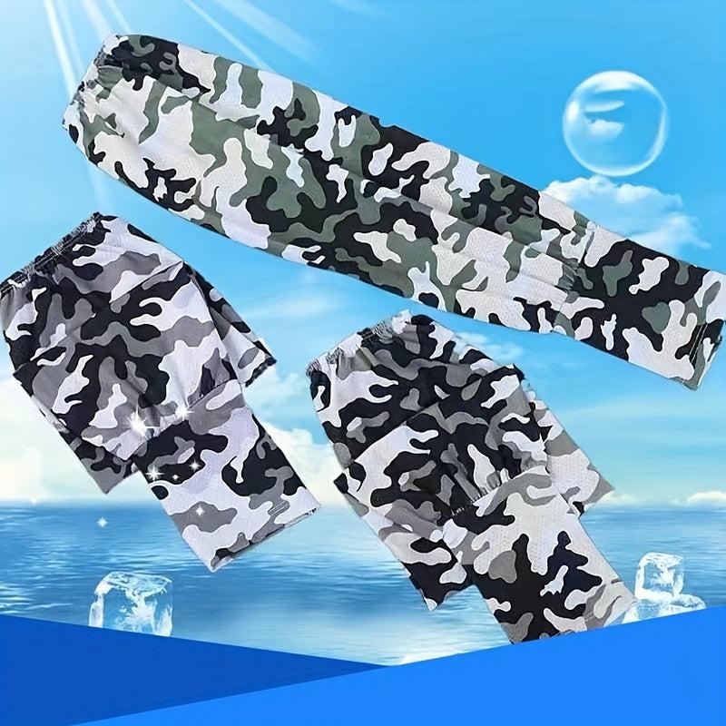 Camouflage Ice Silk Sleeves - Sunproof, Breathable, UV Protection
