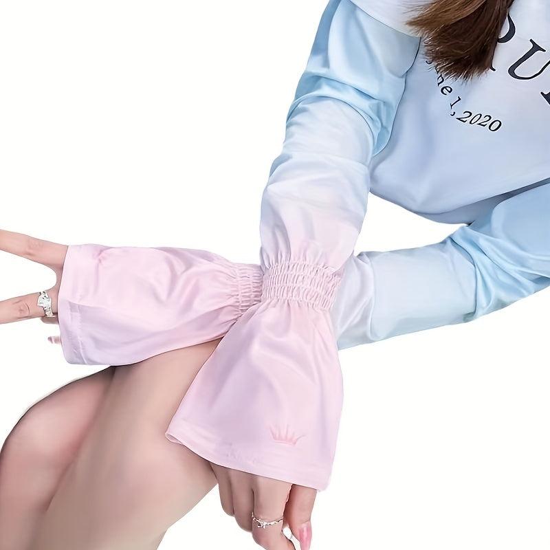 Gradient Sleeves Loose Sunscreen Ice Gloves for Women