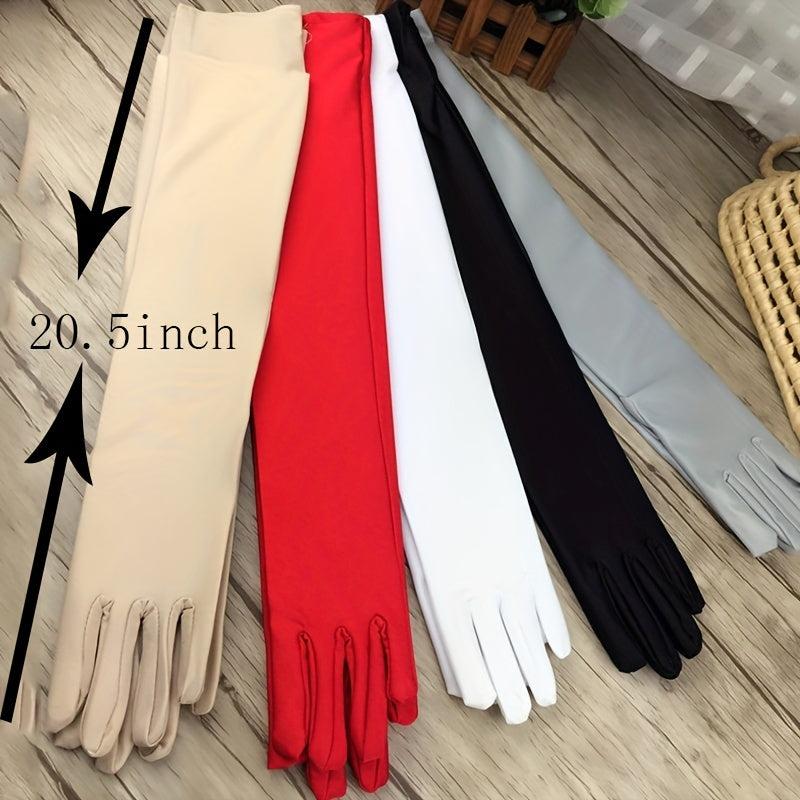 Summer Long Gloves Full Finger Ice Arm Guard Bride Wedding Gloves