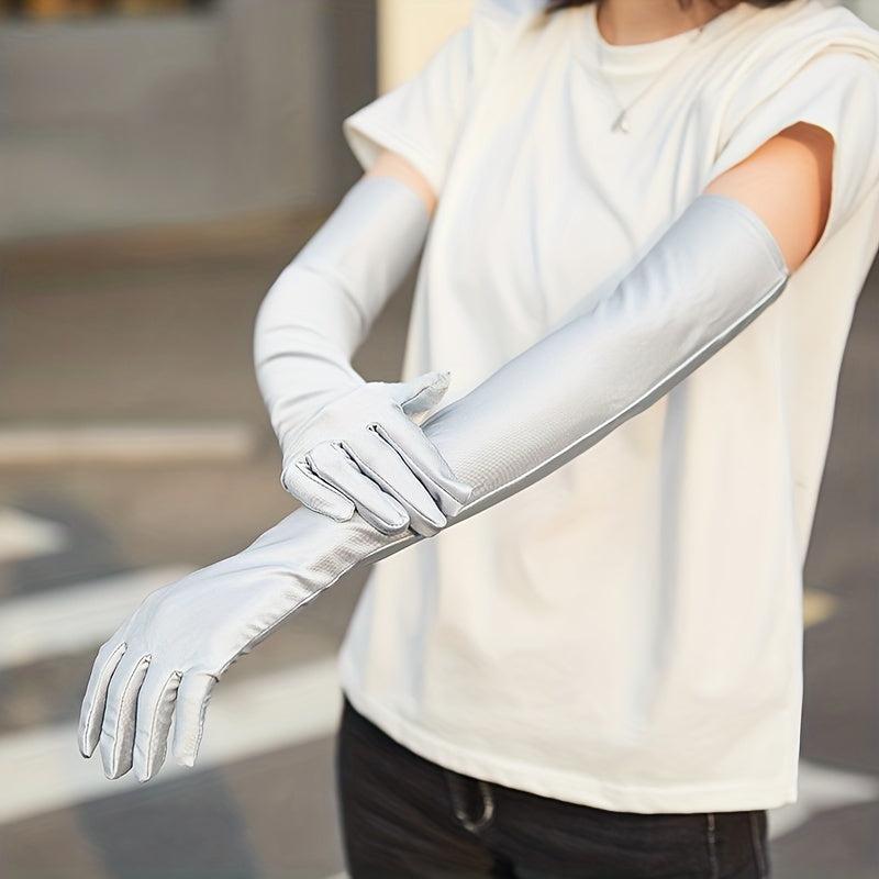 Summer Long Gloves Full Finger Ice Arm Guard Bride Wedding Gloves