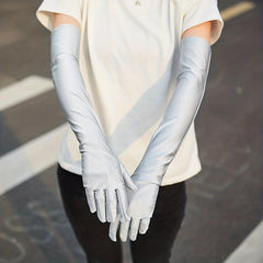 Summer Long Gloves Full Finger Ice Arm Guard Bride Wedding Gloves