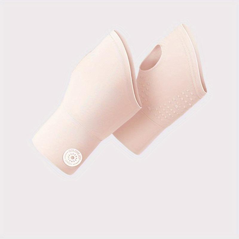 Solid Fingerless Gloves Non Slip Breathable Sunscreen Ice Gloves Outdoor