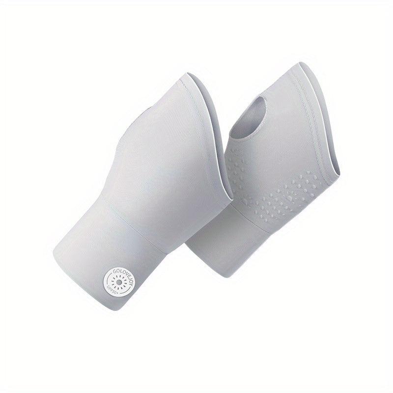 Solid Fingerless Gloves Non Slip Breathable Sunscreen Ice Gloves Outdoor