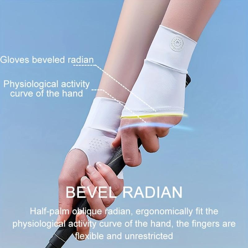 Solid Fingerless Gloves Non Slip Breathable Sunscreen Ice Gloves Outdoor
