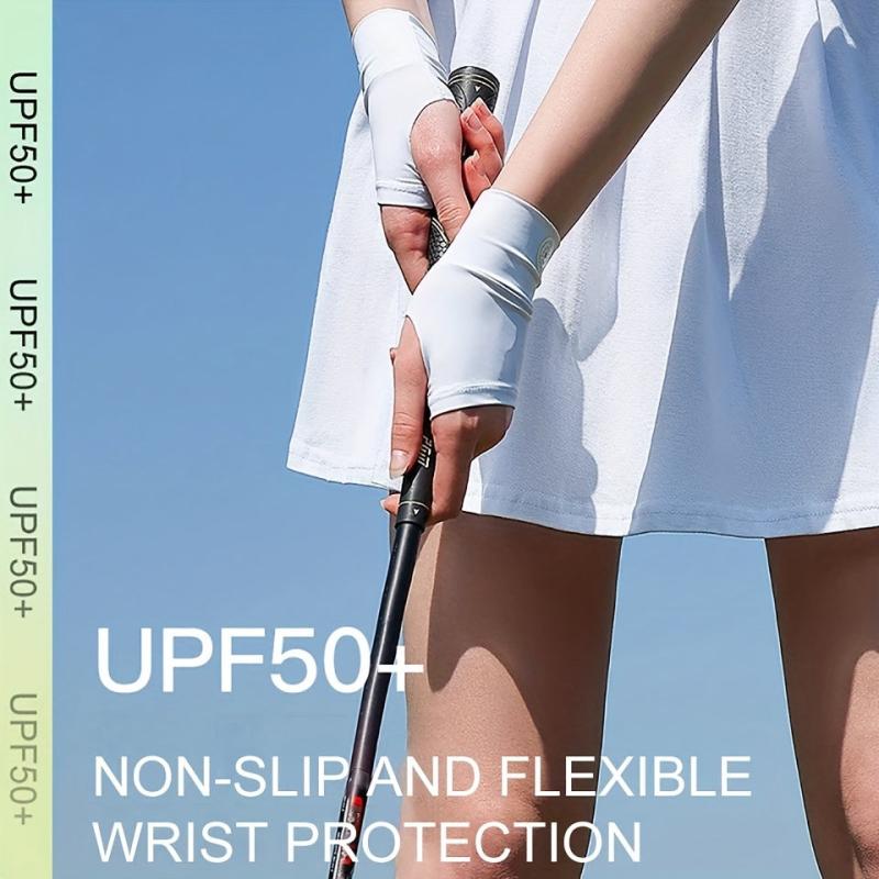 Solid Fingerless Gloves Non Slip Breathable Sunscreen Ice Gloves Outdoor