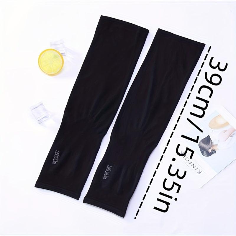 Arm Sleeves Women Men Minimalist Solid Sunscreen Ice Sleeves Nylon Gloves
