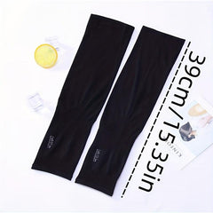 Arm Sleeves Women Men Minimalist Solid Sunscreen Ice Sleeves Nylon Gloves