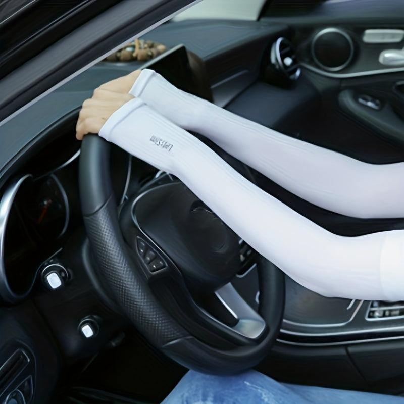 Arm Sleeves Women Men Minimalist Solid Sunscreen Ice Sleeves Nylon Gloves