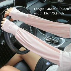 Women's UV Protection Ice Sleeve Gloves Breathable Sunproof Long Sleeves