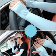 Elastic Ice Gloves Fingerless Gloves UV Protection for Women
