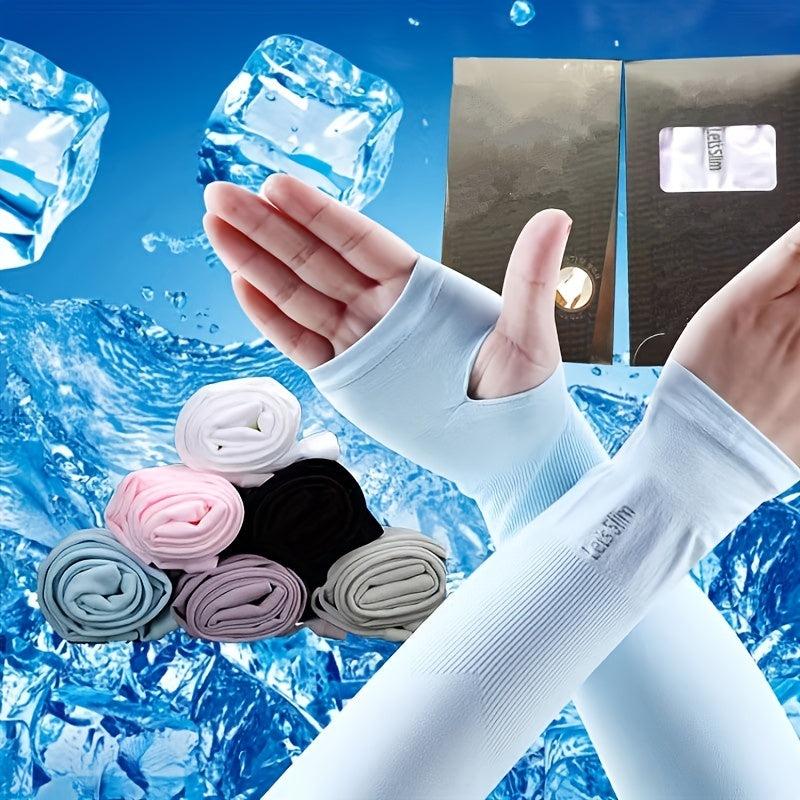 Elastic Ice Gloves Fingerless Gloves UV Protection for Women