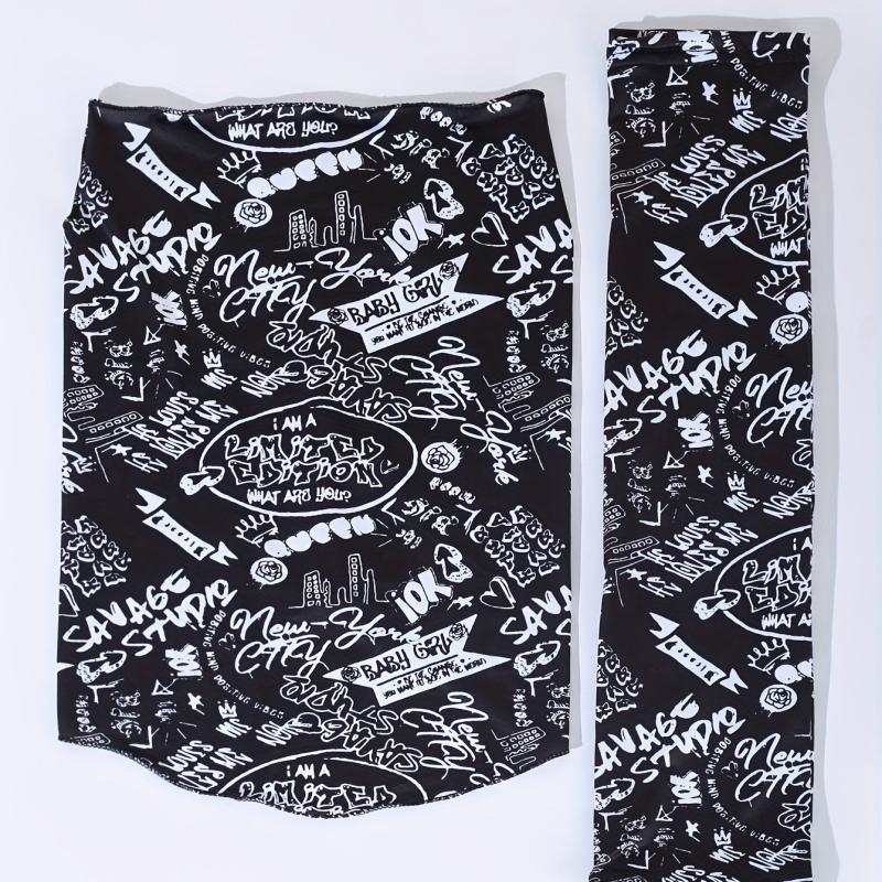 Hip Hop Graffiti Sunproof Mask and Ice Sleeves Set