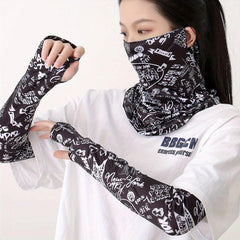 Hip Hop Graffiti Sunproof Mask and Ice Sleeves Set