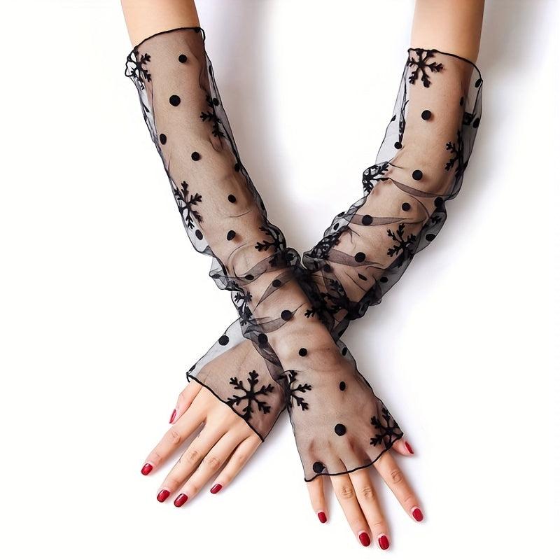Summer Sunscreen Gloves Mesh Breathable Solid Decorative Gloves Women